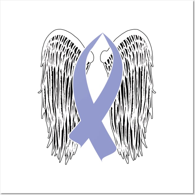 Winged Awareness Ribbon (Periwinkle) Wall Art by BlakCircleGirl